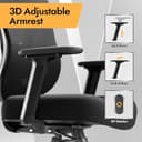 HOLLUDLE Sedia da ufficio ergonomica con supporto lombare 3D e braccioli 3D regolabili – Design a forma di V, sedia da scrivania confortevole per ufficio e casa, Nero - 7