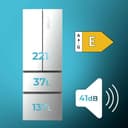 Cecotec Frigorífico Americano Puerta Francesa 395L, No Frost Bolero CoolMarket Combi F2D 395 Inox E. Altura 201cm y 59,5cm Ancho, MAX INSIDE con VIP tech, Cool Matrix, Bajo Consumo, Inox - 3