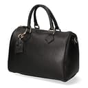 Chicca Borse Borsa donna bauletto a mano 30x23x18cm vera pelle dollaro artigianale - Nero - 5