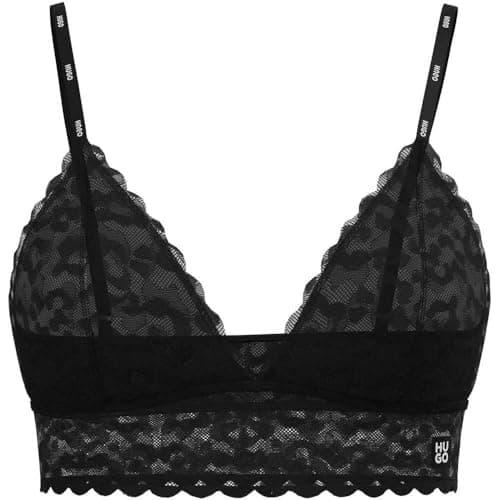 HUGO Triangle Leo Lace 10273197 01 Triangolo, Nero, S Donna