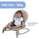 Chicco Hooplà Sdraietta Neonati E Bambini Da 0 Mesi A 18 Kg, Funzioni Dondolo E Poltroncina, Con Barra Gioco, Schienale Regolabile E Cuscino Riduttore, Chiusura Compatta, Ocean, Champagne - 4