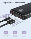 Power Bank 22.5W 20000mAh Bateria Externa Carga Rapida, Bateria Portatil PD3.0 QC4.0, Powerbank USB C Input & Output con Pantalla LCD Compatible con Smartphones, smartwatches, etc (black02) - 3