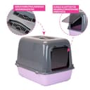 Ferplast Katzenklo, Katzentoilette mit Deckel, 2 geruchshemmende Aktivkohlefilter, abgedunkelte Schwingtür, 36 x 47 x h 35 cm, Clear CAT 10 Haustiertoilette - 4
