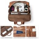 Shrrie 15,6 Zoll Laptop-Rucksack für Damen – Großer Reiserucksack aus Leder, wasserabweisend, für Freizeit, Uni, Arbeit, Handgepäck-Zweifarbiges Braun - 4