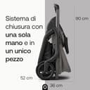 Passeggino Bugaboo Dragonfly Plus, Carrozzina Compatta da Città, Chiusura ad una Mano, Seduta Reclinabile e Reversibile, Adatto a Neonati e Bambini fino a 22 kg, Leggero da Trasportare, Grey Melange - 3