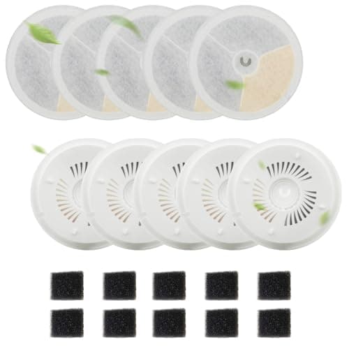10er Katzenbrunnen Filter und 10er Pumpe Schwamm Kompatibel mit Petkit Eversweet Solo SE/Solo 2/3 Pro / 3 / 2s Katzen Trinkbrunnen,Trinkbrunnen Filter mit Vierfaches Filtersystem 3.0 Ersatzfilter