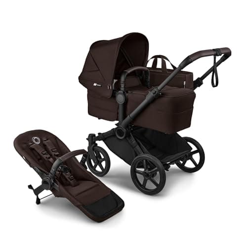 Bugaboo Donkey 6 Single Pushchair, Convertible to Double and Twin Stroller, Pram for Newborn and Toddler, Double Storage Space & Side Basket, Easy to Maneuver One Hand Steering, Cocoa Brown