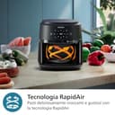 Philips Airfryer Serie 2000 - Friggitrice ad aria da 4,2L, 1500W, Tecnologia RapidAir, Touchscreen digitale, 13 modalità, 9 funzioni preimpostate, Fino al 90% di grassi in meno, Nero (NA229/00) - 3