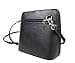 Lusso in pelle Genuine Italian Suede Front & Leather Back Handbag Crossbody Shoulder Bag with Detachable Strap (Black) - 4