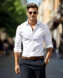 DEMEANOR Hemd Herren Stretch Langarm Slim Fit Hemden Businesshemden für Herren Bügelleichtes Freizeithemd - 3