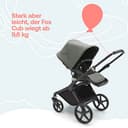 Bugaboo Fox Cub Kinderwagen für jedes Gelände, leichter und stabiler Kinderwagen, strapazierfähiges Design und extragroßes Sonnendach, einteilig und selbststehend faltbar, Forest Green - 8