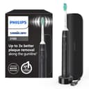 Philips Sonicare 3100 spazzolino elettrico sonico, sensore di pressione e timer, custodia da viaggio, colore nero, HX3673/14, Sonicare 3100, Nero - 1