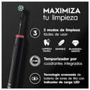 Oral-B Pro 3 3000 Cepillo de Dientes Eléctrico con Mango Recargable y 2 Cabezales, Diseñado por Braun, Regalos Originales para Mujer y Hombre - Negro - 4