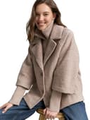 Tom Tailor Damen Bouclé Cape Jacke im 2-in-1-Look - 4