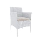 Arreditaly Set Di Mobili da Giardino Salotto Salottino in Rattan 4 Posti con Tavolino E Ripiano In Vetro 2 Poltrone e Divano 2 Posti Per Giardino Esterno Piscina Cuscini Sfoderabili (Bianco) - 7