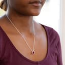 Tuscany Silver Collana da Donna in Argento Sterling con Cristallo Rosso di Luglio da 46 cm/18 Pollici - 5