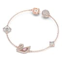 Swarovski Pulsera Dazzling Swan, Cierre magnético, Cisne, Rosa, Baño tono oro rosa - 2
