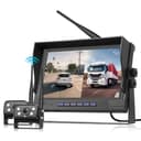 Digital Inalámbrica Cámara de Marcha Atrás Kit de Coche con 2 1080P Camara Trasera, 9 Pulgadas IPS Monitor, IP68 Impermeable, BSD, Visión Nocturna,Bucle de Vídeo, Imagen Flip - 1