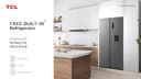 TCL 605L Side by Side No Frost American Fridge Freezer,Built-in Water Dispenser, Metal cooling Odour Free Non-plumbed 2.3L freshwater reserve, 68Dx91.3Wx185H centimetres Energy Class D - 4