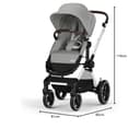 CYBEX Gold Kinderwagen EOS Lux 2-in-1, Reisesystem, Ab Geburt bis 22 kg (ca. 4 Jahre), Stone Grey - 7