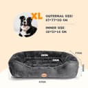 Nobleza Cama Perro Grandes, Cama para Perro Lavable, Cama de Perros Medianos Antideslizantes con Relleno de Fibras Super Suave, Cama para Mascotas Pequeños, Negro, XL, 87 * 77cm - 3