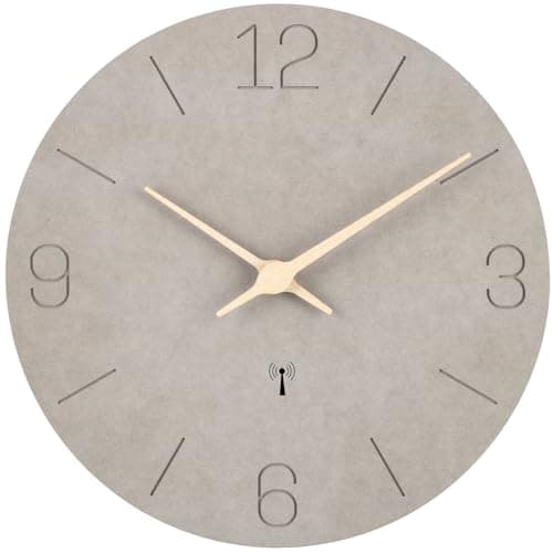 Warminn Funkuhr MDF Holz Wanduhr Ohne TickgeräUsche Lautlos 30cm Quarz Batterie Groß Einfach zu Lesen für Zimmer Zuhause KüChe Schlafzimmer Büro Schule