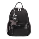 David Jones - Borsa Zainetto Piccolo Donna - Zaino Ragazza Nylon Impermeabile PU Pelle Morbida - Daypack Backpack Casual Elegante - Rucksack Borsetta Moda Carina Fashion Quotidiana - Nero - 1