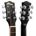 TIGER Chitarra acustica 3/4 con corpo piccolo con corde in acciaio per bambini dai 9 anni in su con borsa, tracolla, corde di ricambio e plettri - Nero - 6