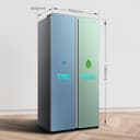 Fridgemaster MS83430ES Freestanding Slim American Side by side Door Fridge Freezer 441L, Total No Frost, Inverter compressor, Silver, 83.2x178.0cm, Energy Rating E - 4