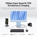 PULWTOP Aggiornato Hub iMac per M1/M3/M4, accessori iMac con custodia SSD (SSD non incluso), hub USB C per iMac da 24 pollici con HDMI 4K a 60 Hz, 2,5 GbE, USB A/C 3.2 10 Gbit/s, SD/TF, audio - Blu - 6