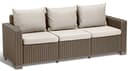 Allibert by Keter Gartenlounge Sofa California 3-Sitzer, cappuccino/sand, inkl. Sitz- und Rückenkissen, Kunststoff, runde Rattanoptik, 199 x 68 x 72 cm - 1
