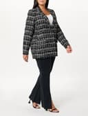 The Drop Blazer da Donna, Blake, Lungo, in Bouclé Nero, L - 7