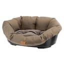 Ferplast Cuccia Cane e Gatto con Cuscino SOFA' 6 TWEED Lavabile, Lettino per Cani Gatti da Interno Imbottito, Cesta in Plastica, Fondo Forato e Poggiamento, Antiscivolo, 73 x 55 x h 27 cm, Marrone - 1