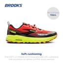 BROOKS 1104261D656 Cascadia 18 Men Cherry Tomato/Lime/Black UK 9 - 2