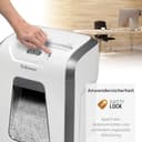 Fellowes Aktenvernichter, Papierschredder für 12 Blatt Partikelschnitt, Aktenvernichter P4, Schredder für Büro und Homeoffice, Powershred FS-12C, mit 19L Papierkorb, verarbeitet Kreditkarten, Weiß - 5
