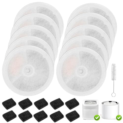 10 filtri per fontana per gatti, filtro Unit 3.0, resina e carbone attivo per gatti compatibili con Everweet Solo/Solo SE/Solo 2/3 Pro/3/2s fontana per gatti (10 filtri di ricambio + 10 spugne