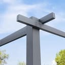 PRIMEYARD Pergola 3x3 m gazebo da giardino con tetto scorrevole grigio - struttura in acciaio - 8