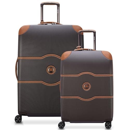 Delsey PARIS Chatelet Air 2.0 Hardside Luggage with Spinner Wheels, Chocolate Brown, 2 Piece Set, (24/28)