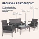 Casaria® Lounge Tavolo da Giardino Set Polyrattan Mobili da Esterno 4 Persone Incl. Cuscini Gruppo di Seduta Terrazza Balcone Salottino Outdoor - 5