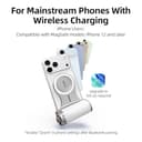 Master Grip Kit per iPhone 17 16 15 14 13 12 (iOS 26), Impugnatura Magnetica per Fotocamera per Telefono, Pro Shot Imaging Grip, Batteria Integrata da 3200 mAh, Ricarica Wireless (Bianco e Argento) - 6