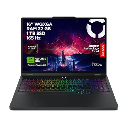 Lenovo Legion Pro 5 16ADR10 Gaming AI Laptop | 16 Inch WQXGA 165 Hz OLED Display | NVIDIA GeForce RTX 5060 | AMD Ryzen 7 | 32GB RAM | 1TB SSD | Win11 | QWERTZ | Eclipse Black | 3 Months GamePass