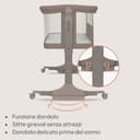 lionelo PARI Culla Co Sleeping Fianco Letto 3 in 1, Regolabile in Altezza 6 Livelli, Materasso T25 2 cm, Ruote con Blocco e Dondolo, Gambe Regolabili per Letto Continentale, Rivestimento Lavabile - 4