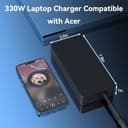 Caricabatterie CA da 330 W adatto per Acer Predator Helios Neo 16 18 Gaming Laptop PHN16-71 PHN16-72 PHN18-71 16 18 PH16-72 PH16-71 PH18-71 Nitro 17 16 5 Adattatore CA 5,5 x 1,5 7 mm - 4
