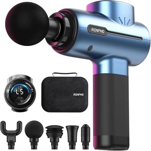 RENPHO Massage Gun, Massage Gun with USB C Charging Port for Muscle Massage, Relaxing, Blue