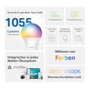 Tapo TP-Link L535E alexa lampe E27, Matter zertifiziert, Mehrfarbrige dimmbare smarte WLAN Glühbirne, Kompatibel mit Alexa, Siri oder Google Assistant, Energieüberwachung, Kein Hub notwendig - 2