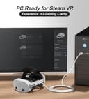 TRANSNOVO Link Cable 5M, VR Compatible With Meta Quest 3/3S/2/Pro/Pico 4, Long Accessories for PC/Steam VR Games, USB 3.2 A to Type-C High Speed Data Transfer, Black - 3