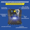 MICHELIN Digitaler Luftkompressor 12V fürs Auto | Programmierbar, Kompakt und Präzise | Reifendruck-Kompressor für Auto, Motorrad, Wohnwagen & Fahrrad - 2