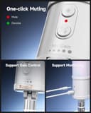 COMICA Ejoy Uni S USB Gaming Mikrofon mit RGB, 48kHz/24Bit, Noise Cancellation Kardioid-Kondensator Microphone mit Mute, Dynamisches Mikrofon für Streaming, Podcast, YouTube, Discord, PC, Mac, PS4/5 - 5