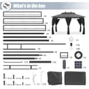 TRIUMPHKEY Pavillon 3x4 Wasserdicht Stabil Winterfest, Garten Pavillion mit seitenwänden, UV-Schutz 50+, Plane Gartenlaube, Metallrahmen Pavillon, Patio Gazebo, Grau mit LED - 5