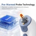 Berrcom Termometro auricolare ad alta precisione, termometro auricolare con tecnologia a sonda preriscaldata per adulti e bambini, guida alla temperatura per fasce d'età, lettura istantanea - 2